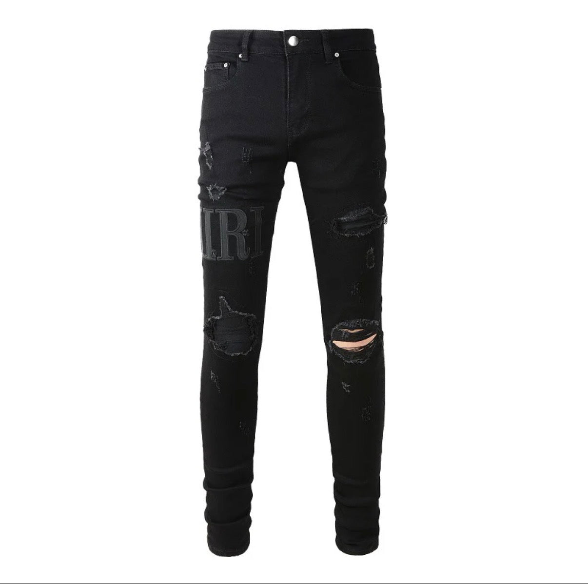 Amiri Distressed Skinny Jeans – Black