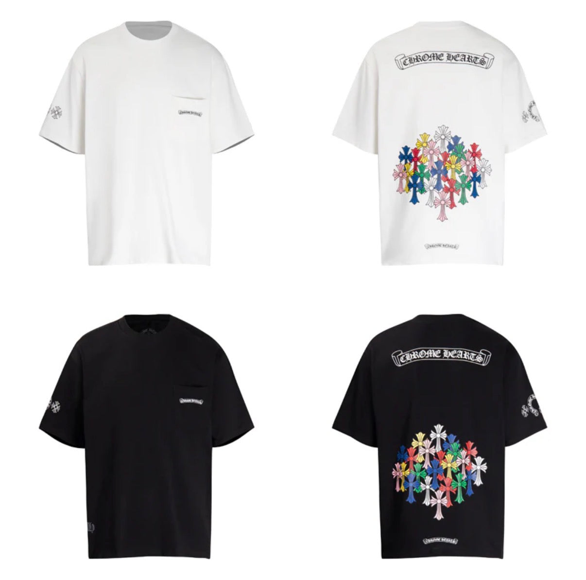 Chrome Hearts Multi Cross Tee – Black and White
