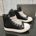 Rick Owens high-top sneaker white toe cap - black